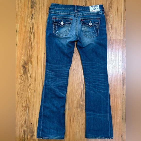 True Religion Low Rise Bootcut Jean w flaps W28 blue - Picture 12 of 12
